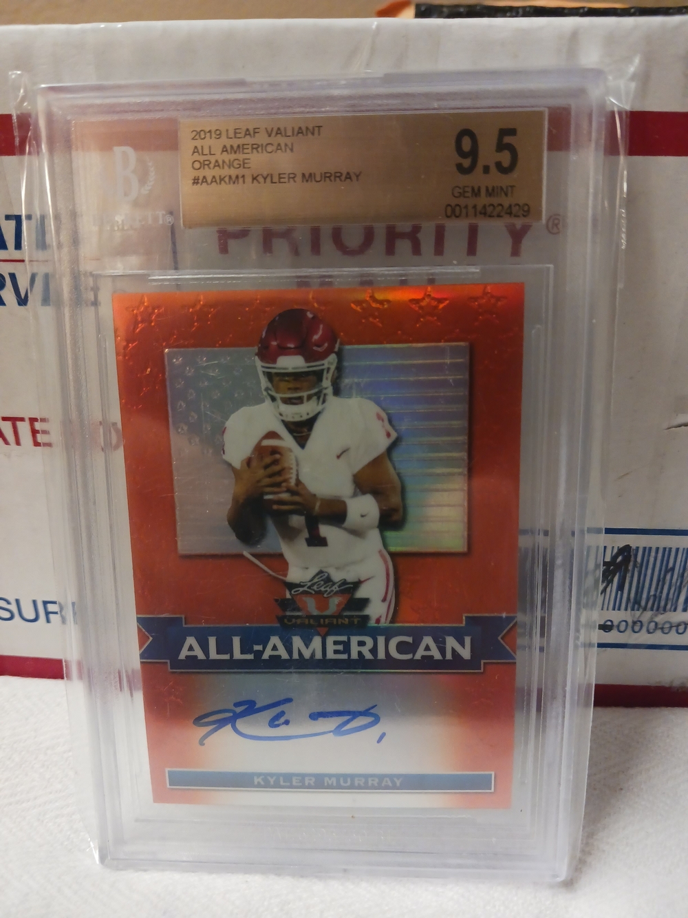 2019 Leaf Valiant All-American Orange Kyler Murray Rookie Card (Auto BGS 10) /50